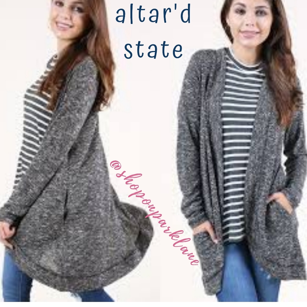 Altar'd State Turn Up the Heat Cardigan, Grey, XS